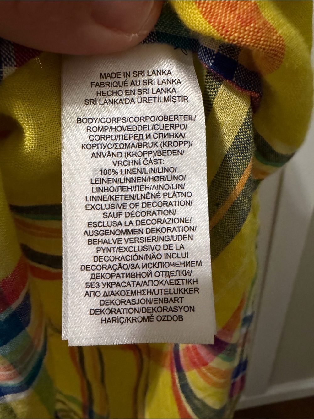 Lauren Ralph Lauren 100% Linen Vibrant Yellow Madras Plaid Tunic XL - Picture 9 of 11